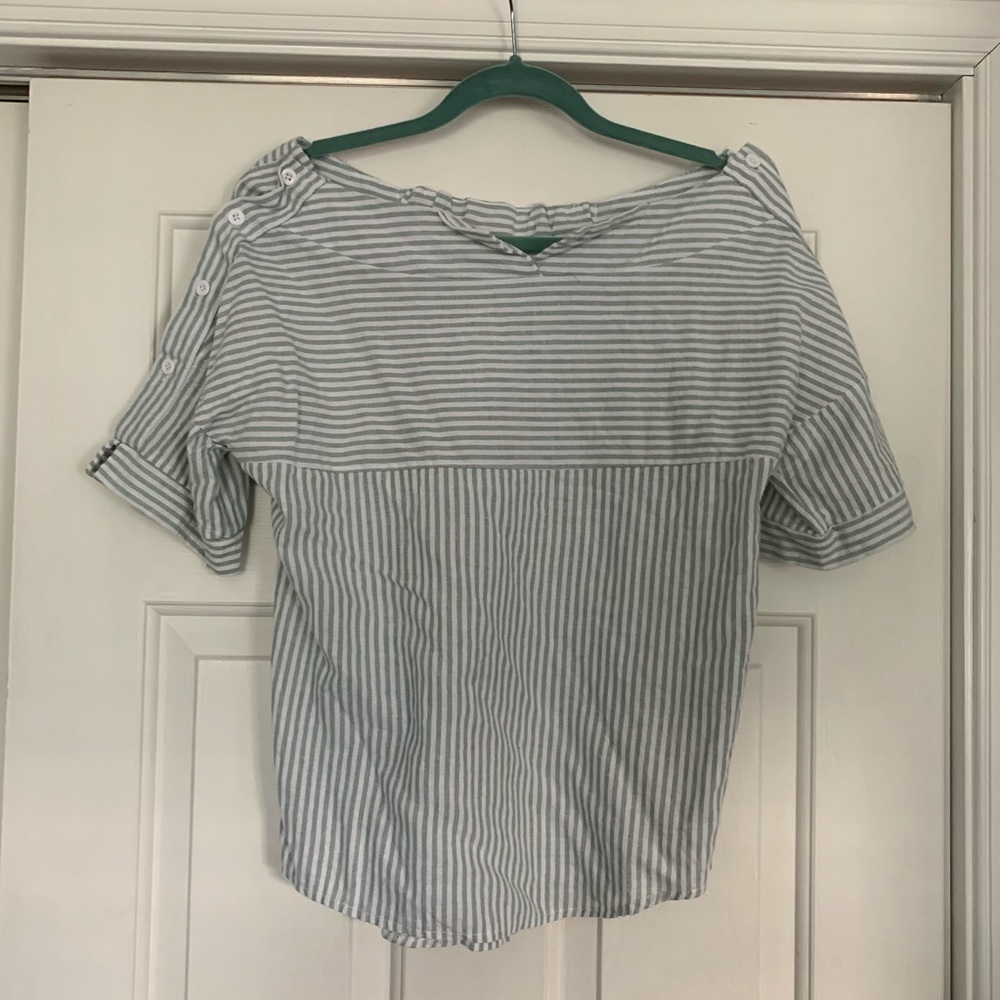 Striped top with buttons